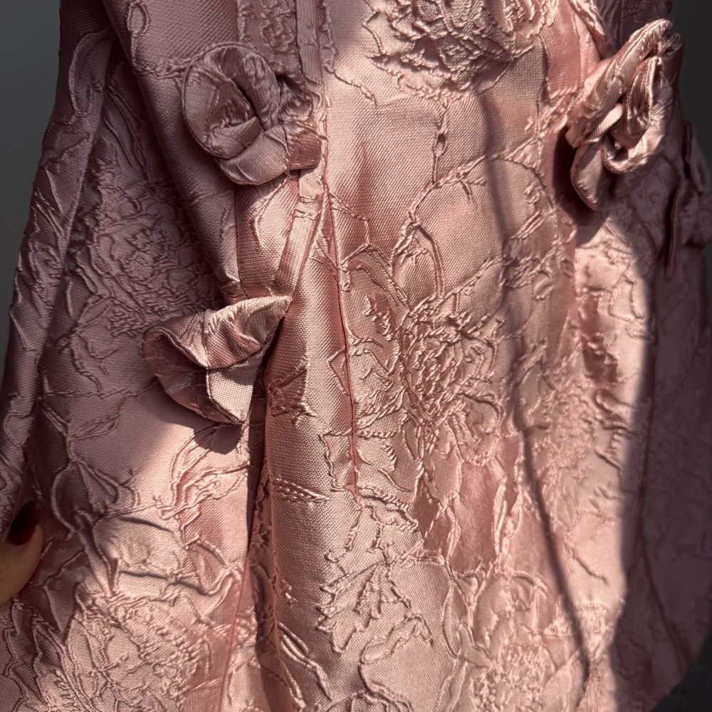NWT Muse by Marchesa Petal Floral Jacquard Strapless Neck Applique Dress Sz 2 - Picture 5 of 10